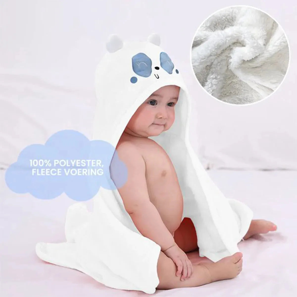 Panda Blue Fleece Wrap Blanket 75x100