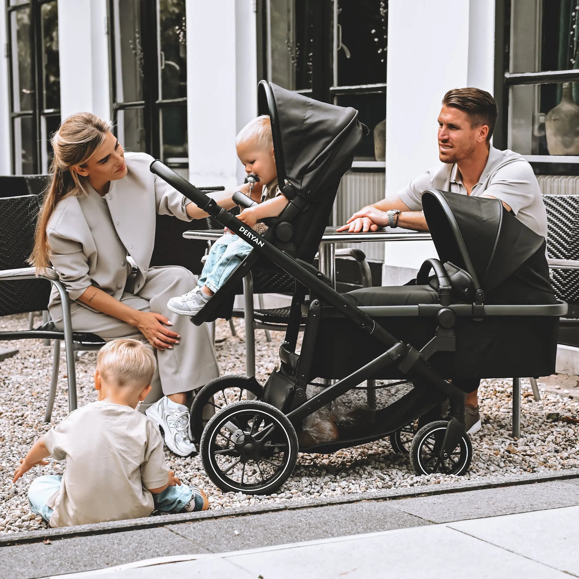 EVY V2 Duo Pram Black 2 w 1