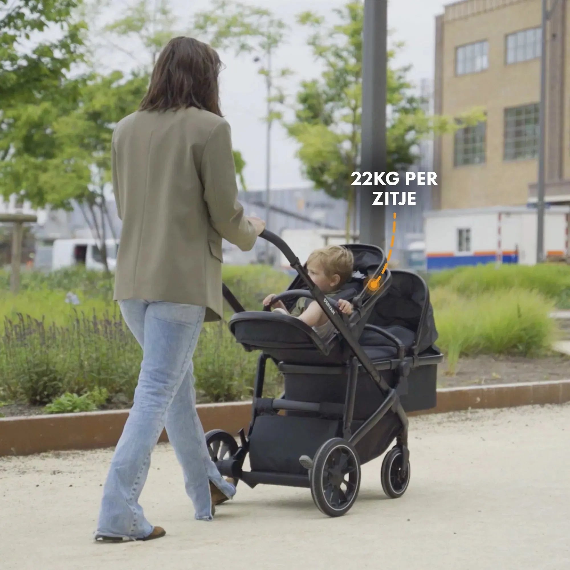 EVY V2 Duo Pram Black 2 w 1