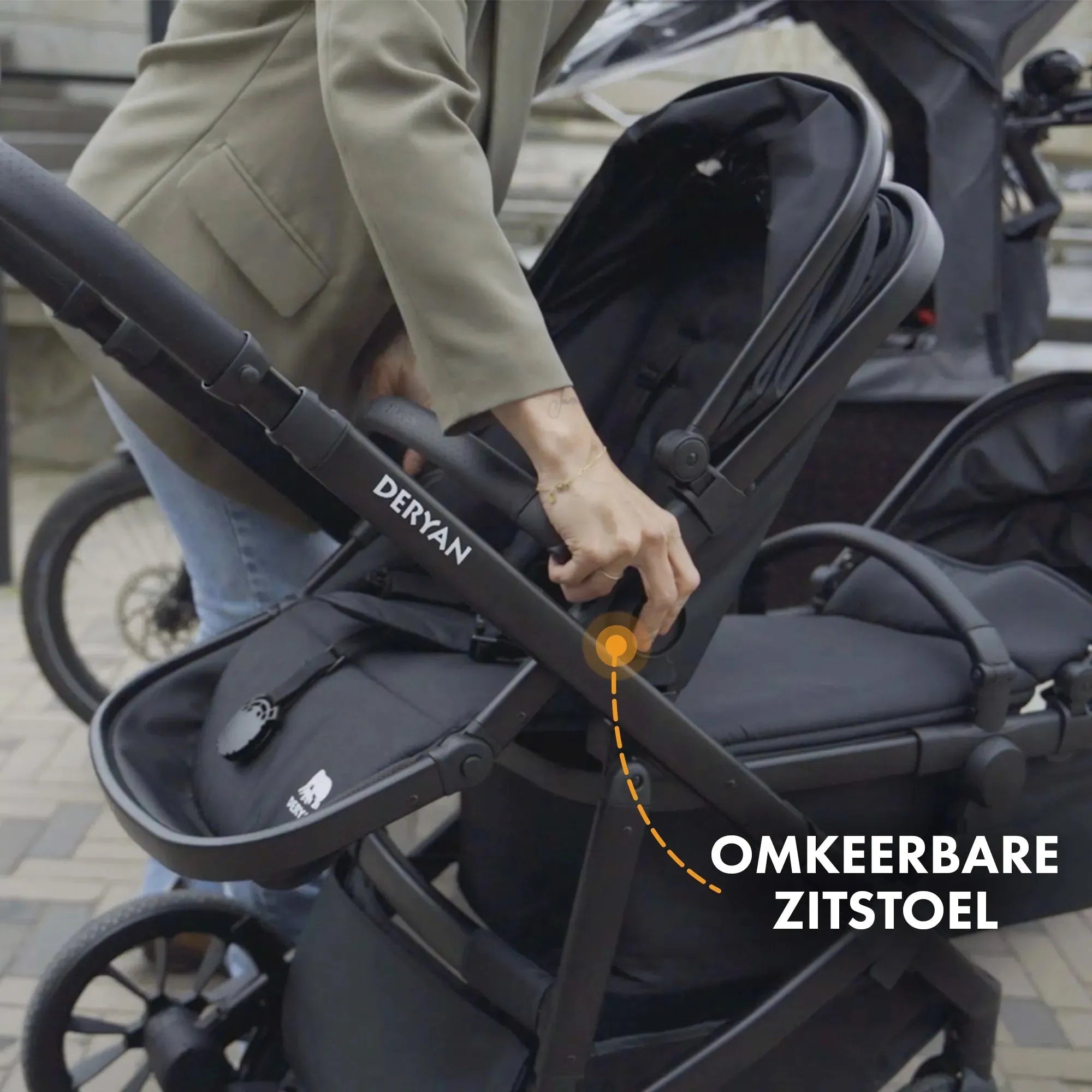 EVY V2 Duo Pram Black 2 w 1