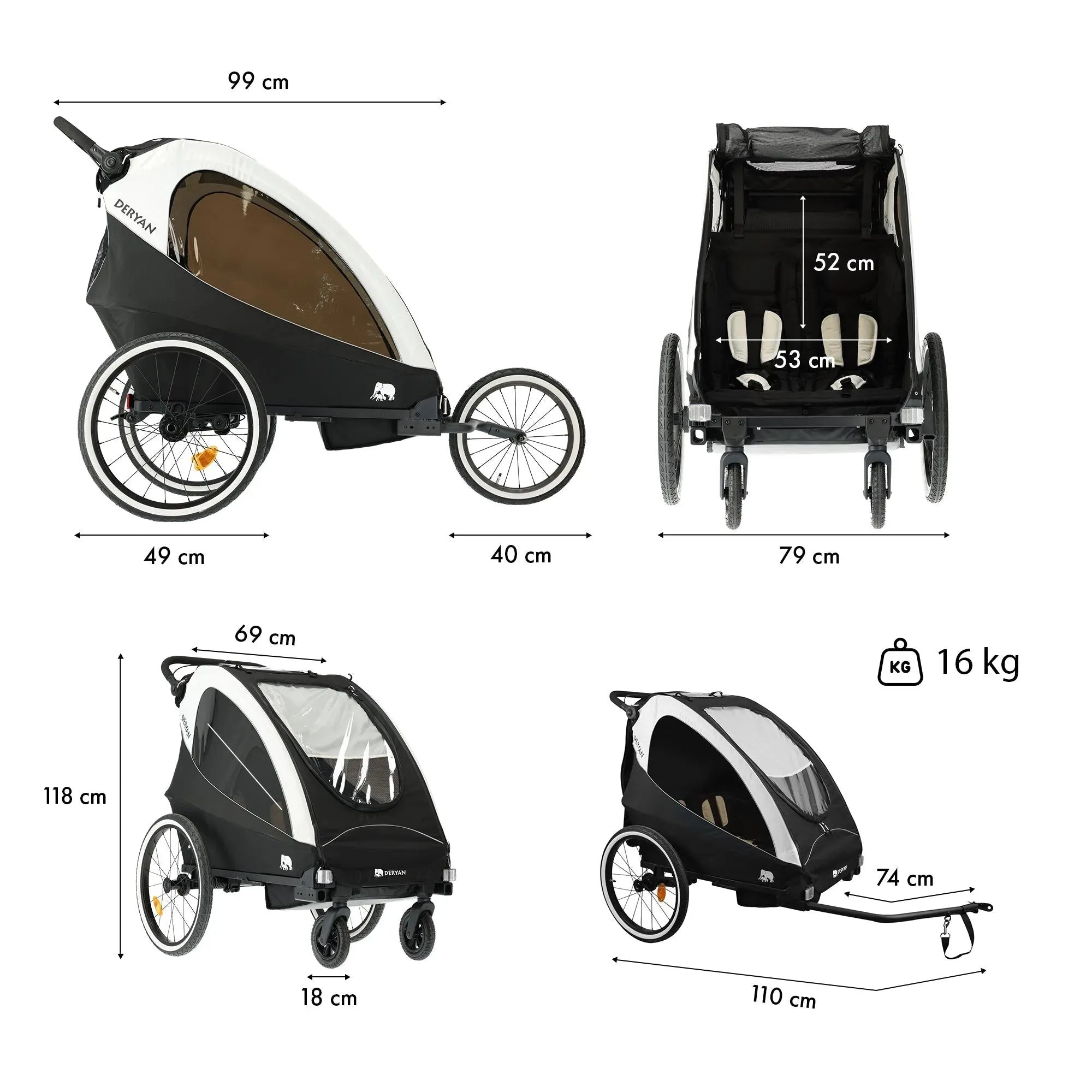 Przyczepka rowerowa - Wózek spacerowy - Wózek do biegania