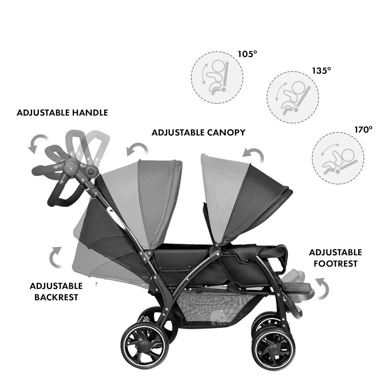 Elena duo buggy czarny